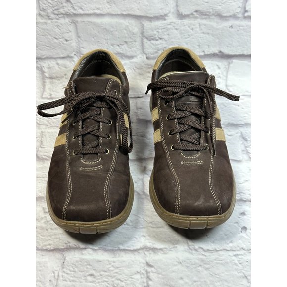 Skechers Critics Leather 2 Tone Chocolate Tan Mens Casual Lace Up Sz 8.5 SN60043 - Picture 9 of 11